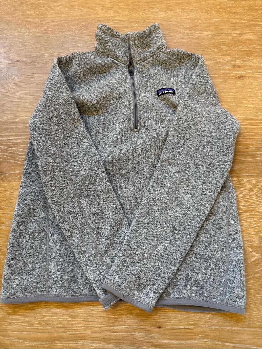 Patagonia Women's Heather Gray Quarter-Zip Turtleneck Sweater